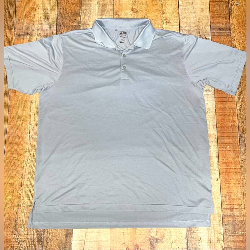 Adidas Golf Mens XL Climalite Gray Polo Short Sleeve Shirt.